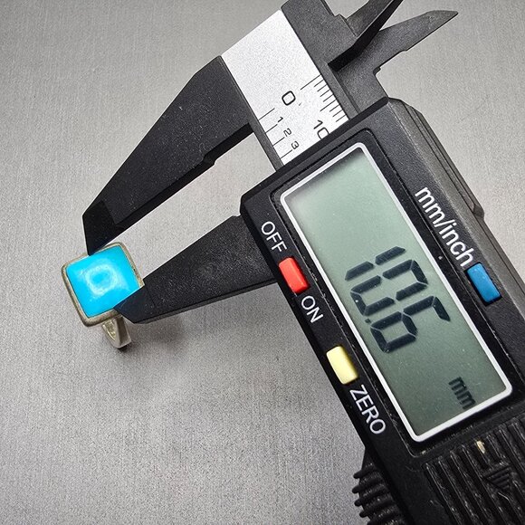 VTG Southwestern Sterling Silver Kingsman Turquoise Ring 4.5 Signed PD - Picture 7 of 10